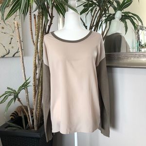 Van Heusen Tan Chiffon Taupe Knit Sweater Sz Large